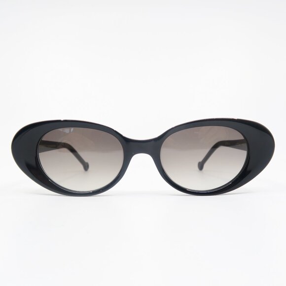 Nathalie Blanc JUSTINE OP79 Black/ Grey Lenses, Oval, New Women\'s Sunglasses.